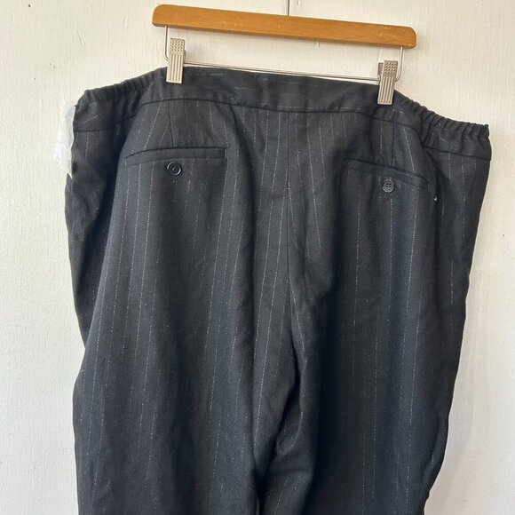 Talbots Trousers Womens 22WP Petite Black Metallic Stripe NWT Wool Blend Pockets - Picture 7 of 8